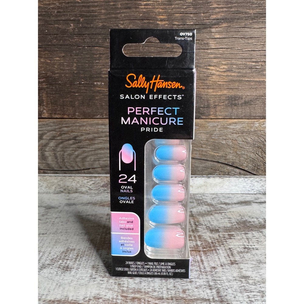 Sally Hansen Perfect Manicure Pride Press-On Nails Oval Cotton Candy‎ MSRP $12